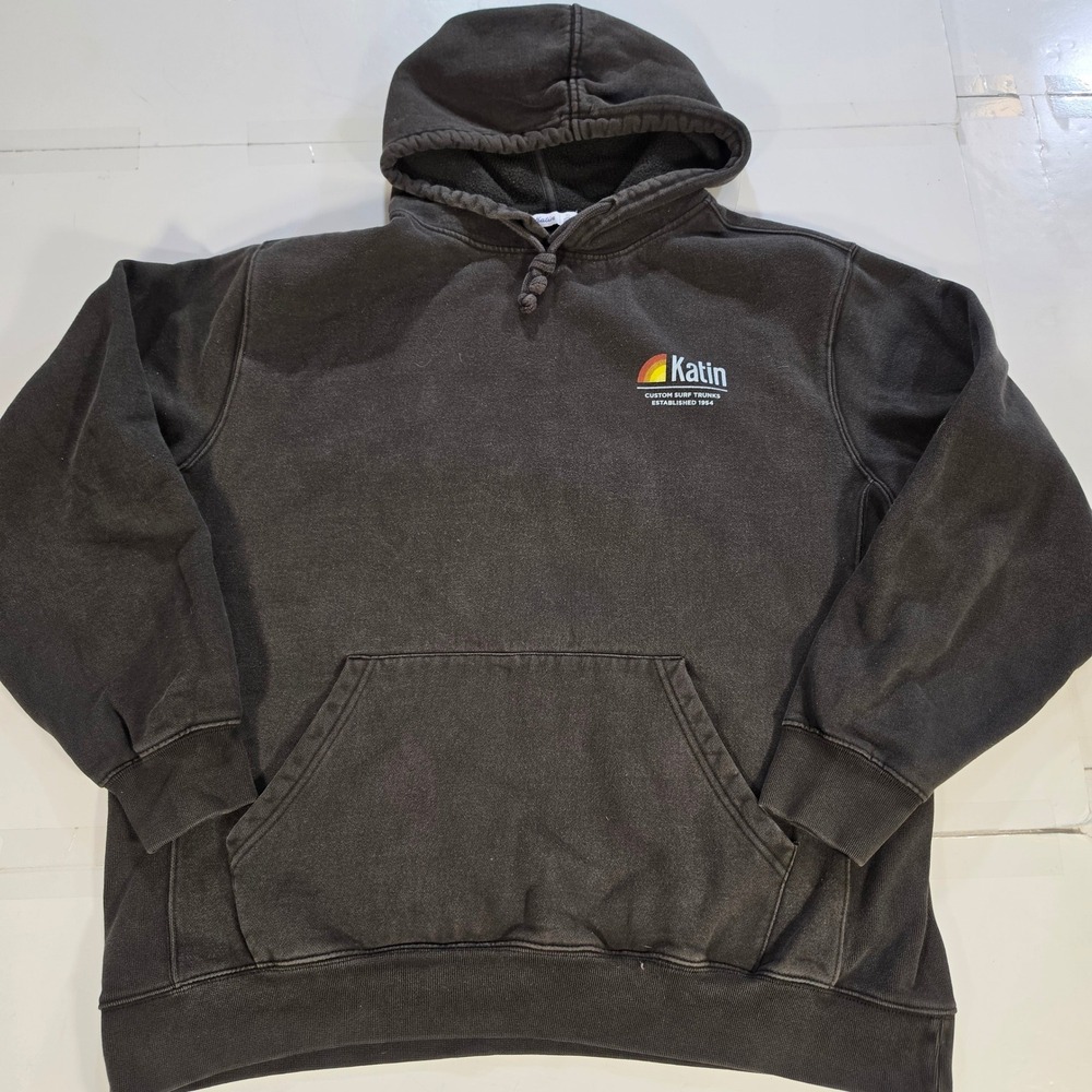 Katin Custom Surf Trunks Hoodie Mens XL Black Graphic Pullover Sweatshirt